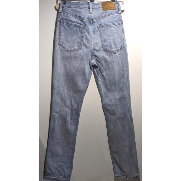 Aritzia Sky Blue Distressed Straight Jeans - Picture 4 of 14